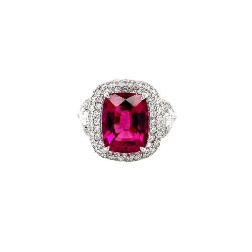 Rubellite Diamond Ring-Rubellite Diamond Ring -