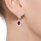 Ruby and Diamond Earrings-Ruby and Diamond Earrings - REKHN00141