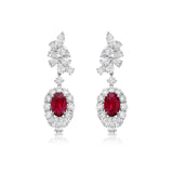 Ruby and Diamond Earrings-Ruby and Diamond Earrings - REKHN00141