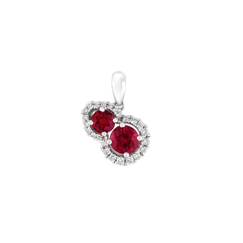 Ruby and Diamond Gourd Pendant and Chain-Ruby and Diamond Gourd Pendant and Chain - RNNEL00174