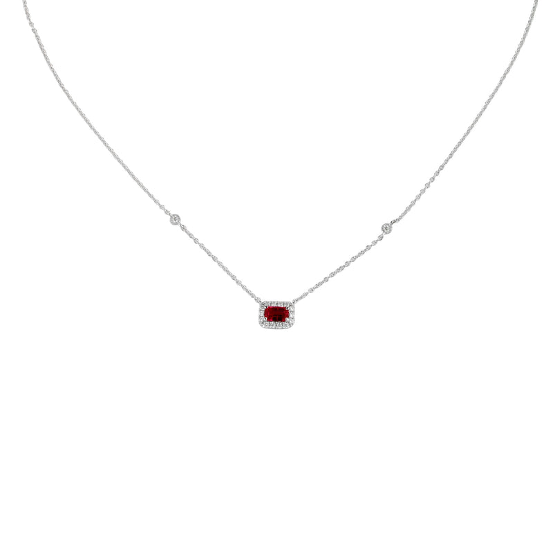 Ruby and Diamond Necklace-Ruby and Diamond Necklace - RNNEL00232