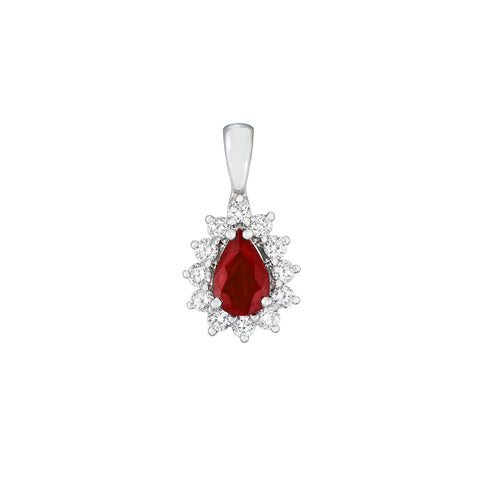 Ruby and Diamond Pendant and Chain-Ruby and Diamond Pendant and Chain - RNNEL00166