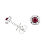 Ruby and Diamond Stud Earrings-Ruby and Diamond Stud Earrings - RENEL00208