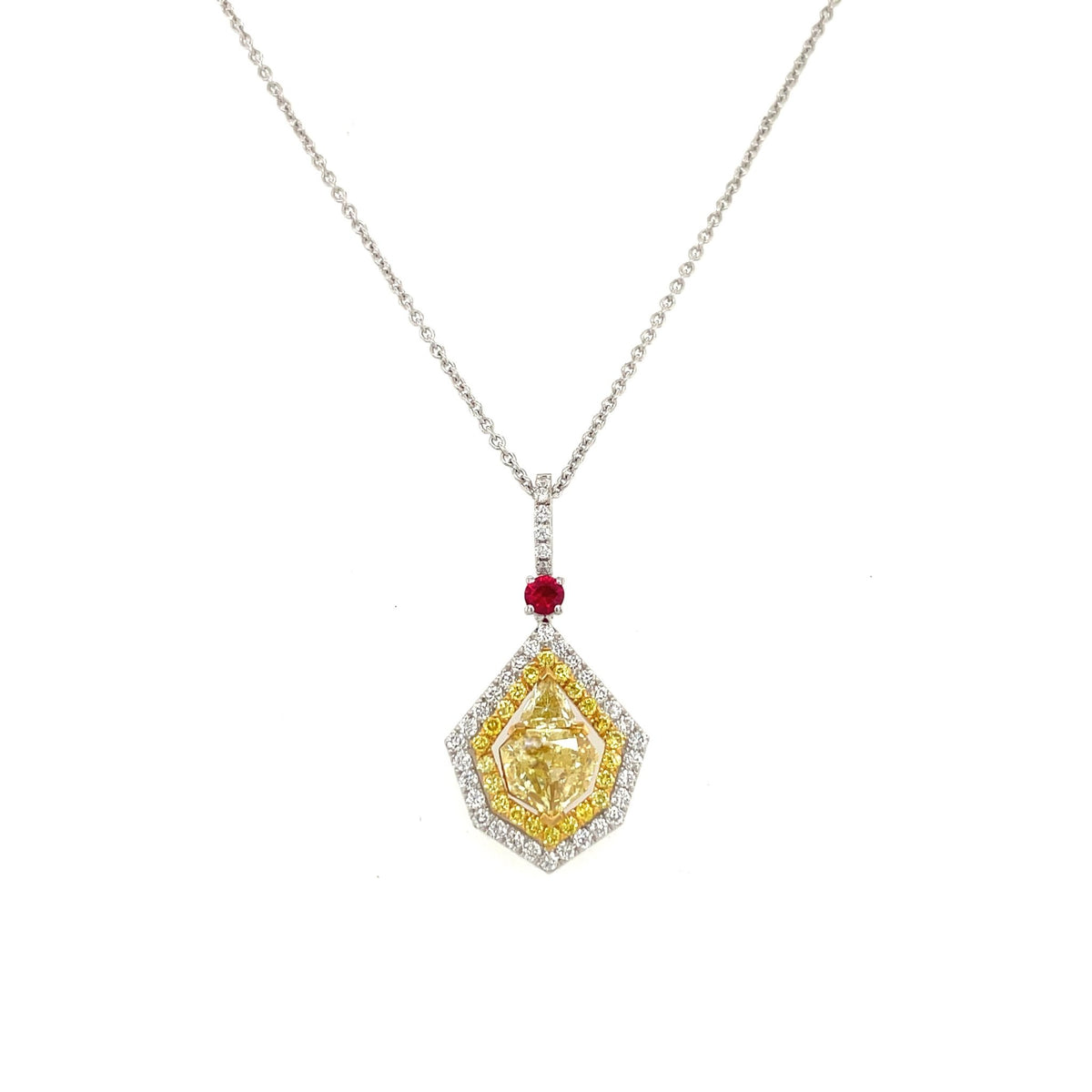 Ruby and Yellow Diamond Necklace - DNUJD00414