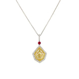 Ruby and Yellow Diamond Necklace-Ruby and Yellow Diamond Necklace - DNUJD00414