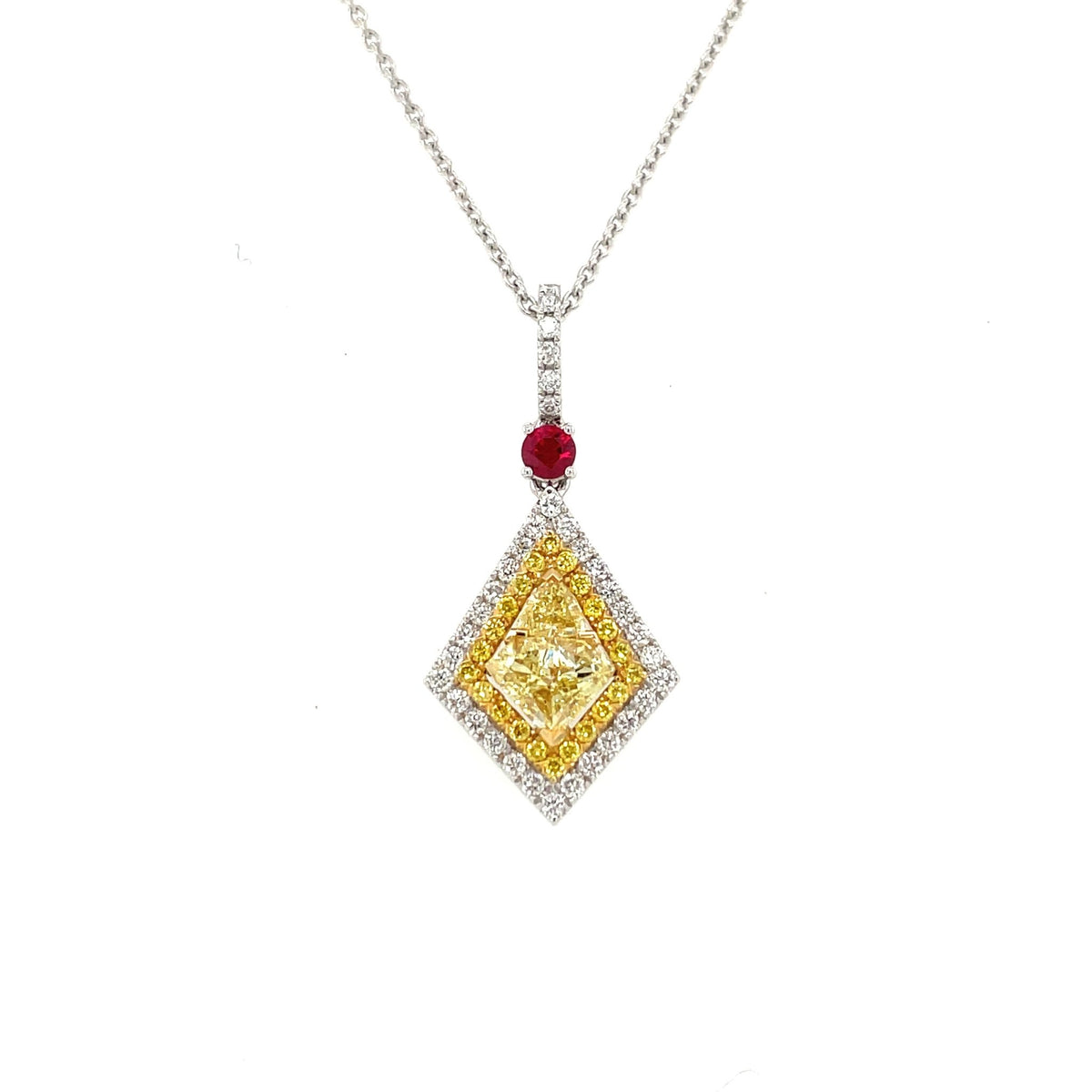 Ruby and Yellow Diamond Necklace - DNUJD00448