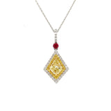 Ruby and Yellow Diamond Necklace-Ruby and Yellow Diamond Necklace - DNUJD00448