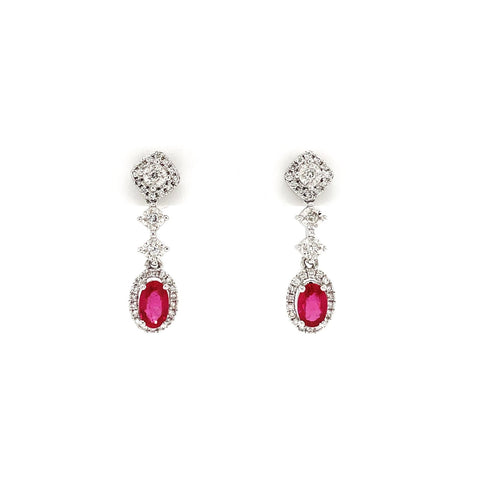 Ruby Diamond Drop Earrings - REEDW00430