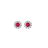 Ruby Diamond Earrings-Ruby Diamond Earrings - E6651-R