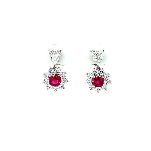 Ruby Diamond Earrings-Ruby Diamond Earrings -