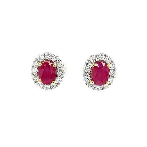 Ruby Diamond Earrings-Ruby Diamond Earrings -