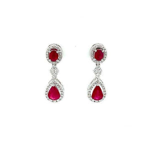 Ruby Diamond Earrings-Ruby Diamond Earrings -