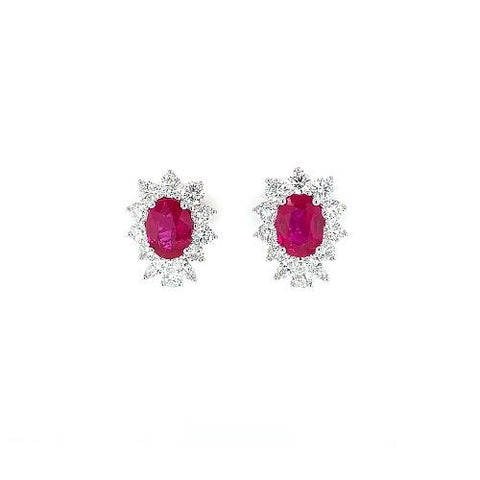 Ruby Diamond Earrings-Ruby Diamond Earrings -