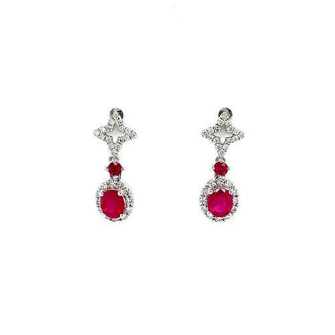 Ruby Diamond Earrings-Ruby Diamond Earrings -