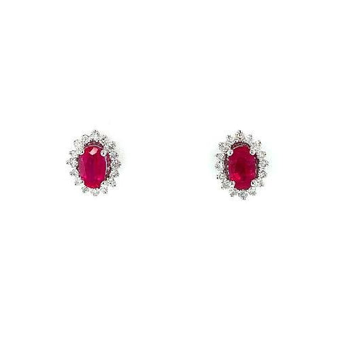 Ruby Diamond Earrings-Ruby Diamond Earrings -