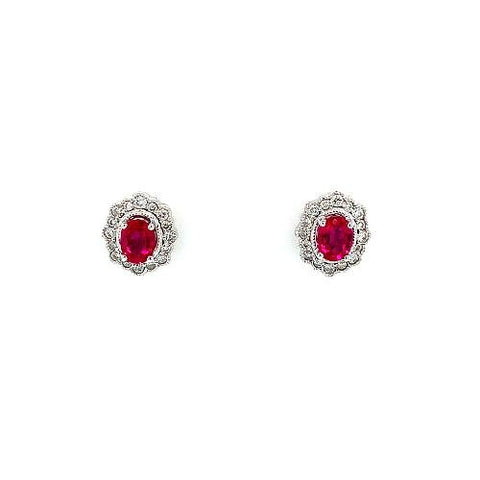 Ruby Diamond Earrings-Ruby Diamond Earrings -