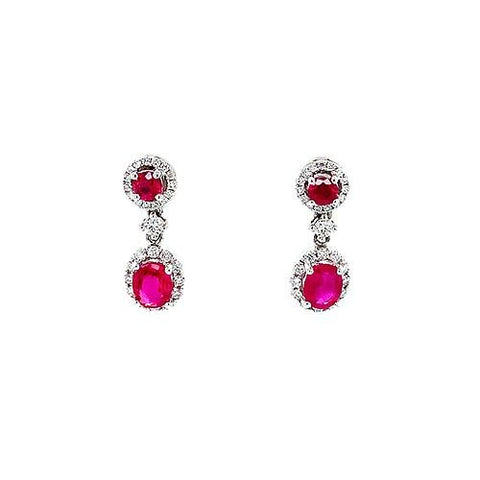Ruby Diamond Earrings-Ruby Diamond Earrings -
