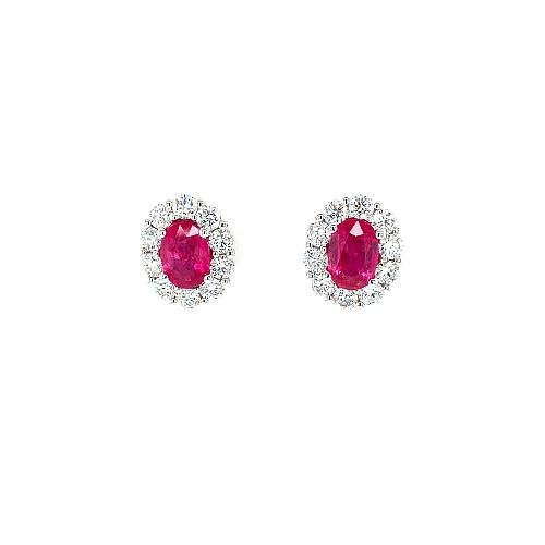Ruby Diamond Earrings-Ruby Diamond Earrings -
