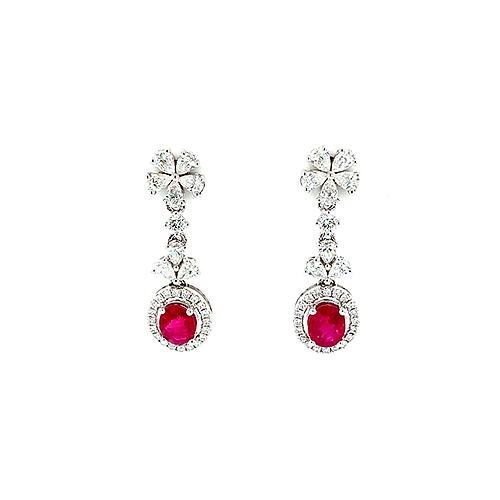 Ruby Diamond Earrings-Ruby Diamond Earrings -