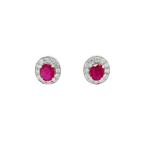 Ruby Diamond Earrings-Ruby Diamond Earrings -