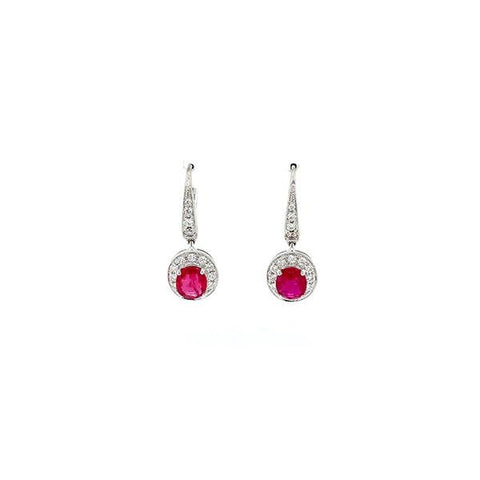 Ruby Diamond Earrings-Ruby Diamond Earrings -