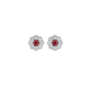 Ruby Diamond Earrings-Ruby Diamond Earrings -