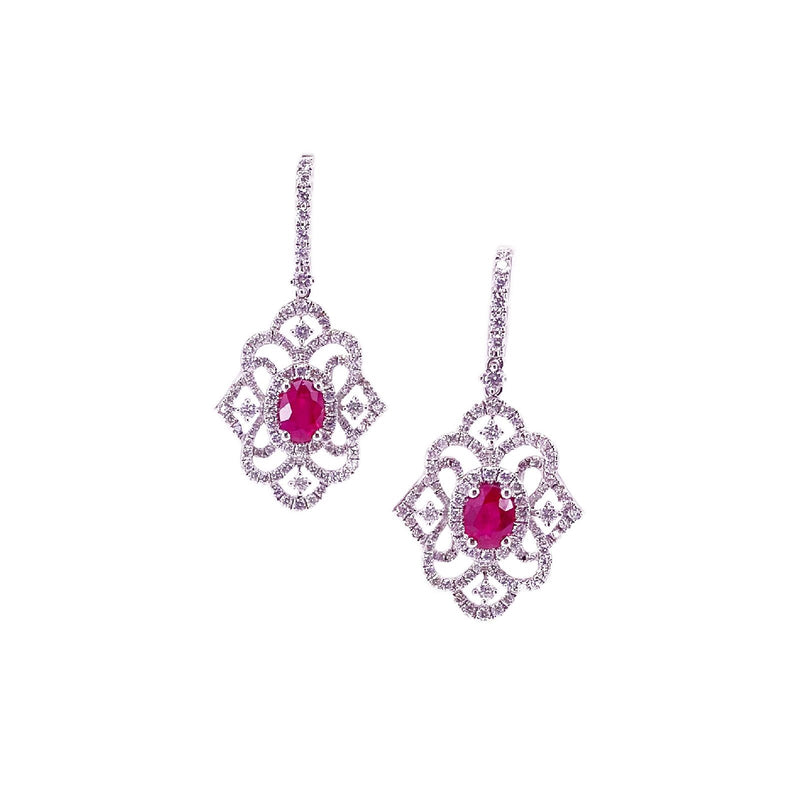 Ruby Diamond Earrings-Ruby Diamond Earrings - RETIJ00073