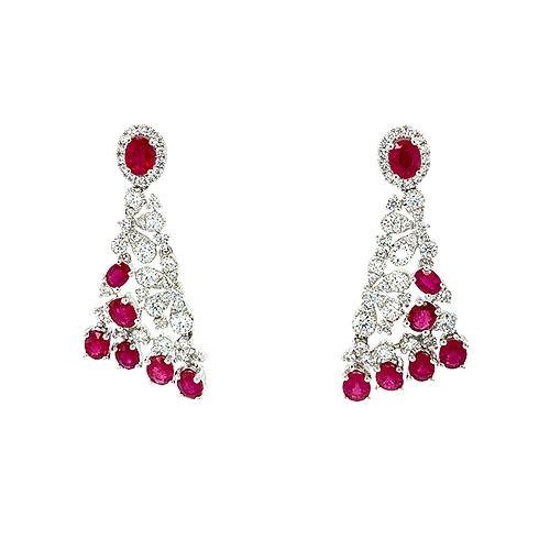 Ruby Diamond Earrings-Ruby Diamond Earrings -