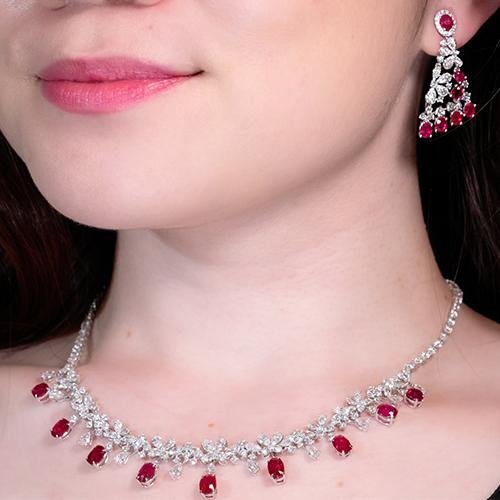 Ruby Diamond Earrings -