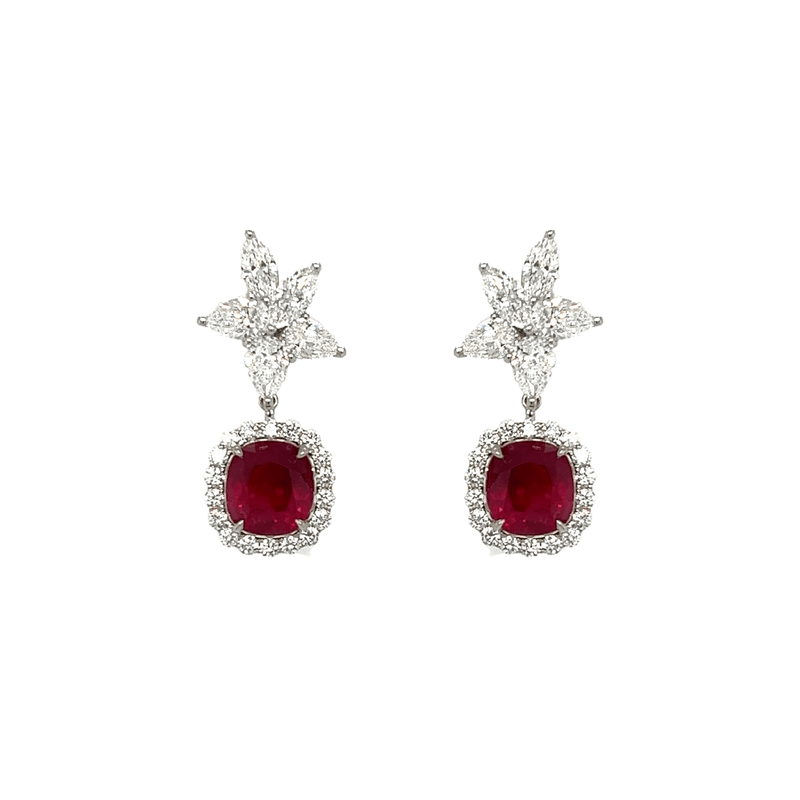 Ruby Diamond Earrings-Ruby Diamond Earrings - REUJD00055