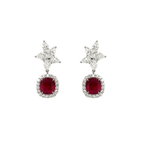 Ruby Diamond Earrings-Ruby Diamond Earrings - REUJD00055