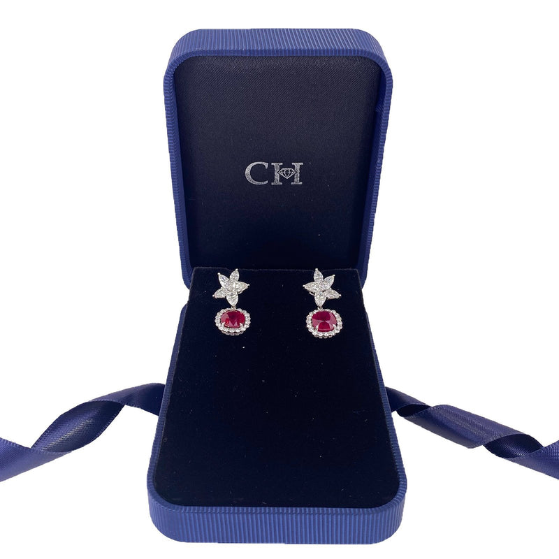 Ruby Diamond Earrings-Ruby Diamond Earrings - REUJD00055