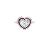 Ruby Diamond Heart Ring - RRUJD00232