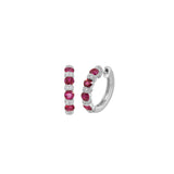 Ruby Diamond Hoop Earrings - E6232-R