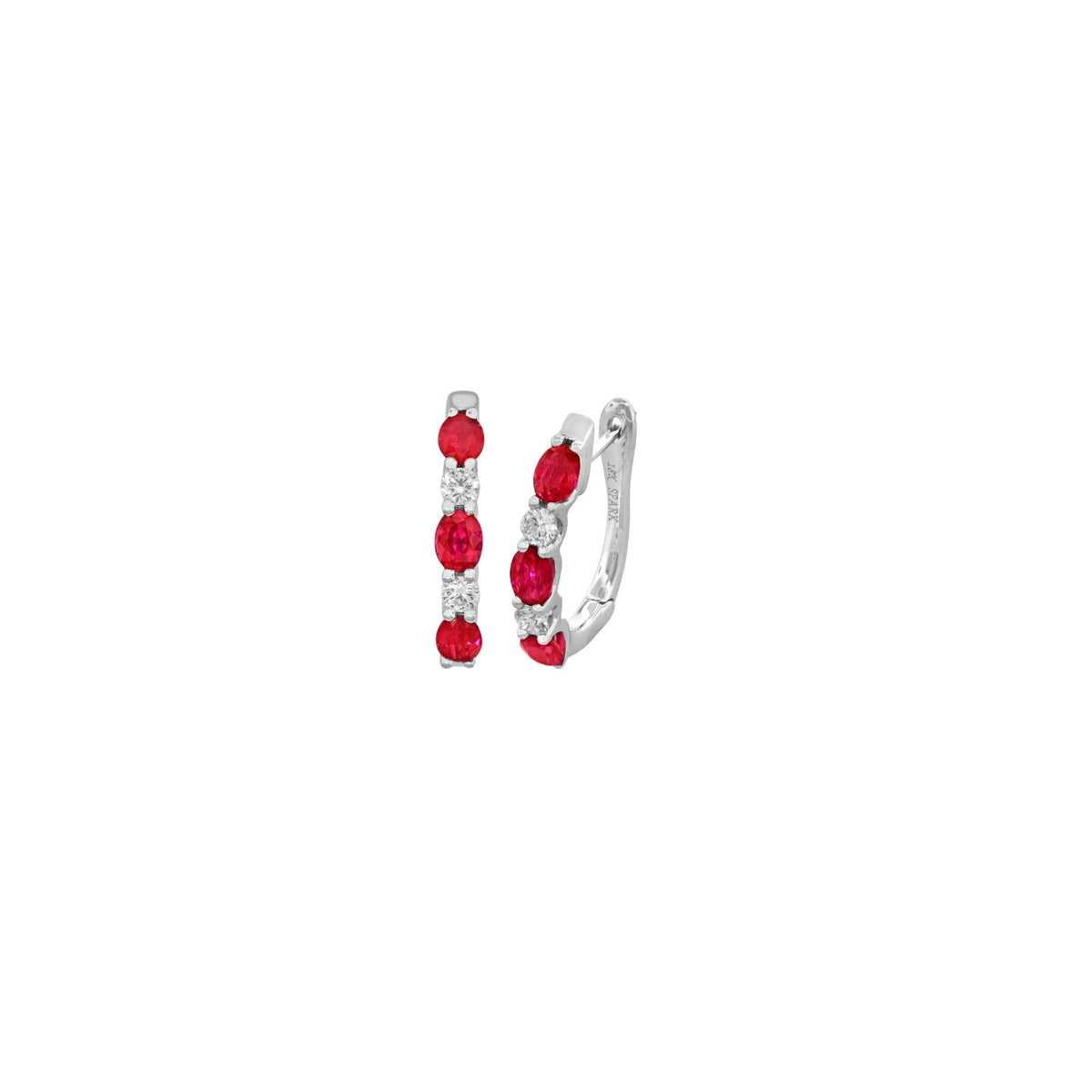 Ruby Diamond Hoop Earrings - E6373-R