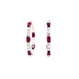 Ruby Diamond Hoop Earrings-Ruby Diamond Hoop Earrings - REHEE00125