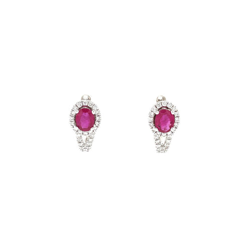 Ruby Diamond Huggie Earrings - REEDW00406