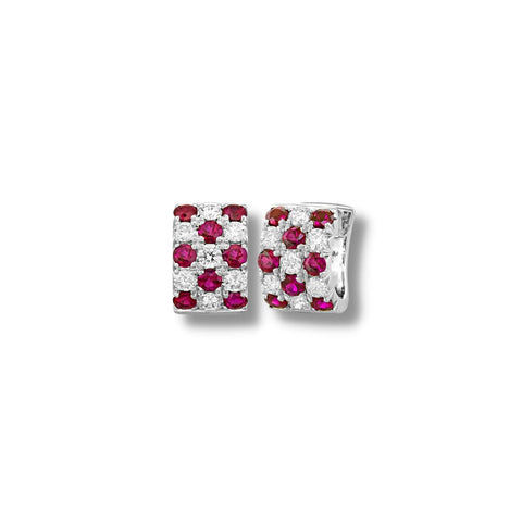 Ruby Diamond Huggie Earrings-Ruby Diamond Huggie Earrings - RESPK00117