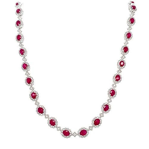 Ruby Diamond Necklace-Ruby Diamond Necklace -