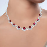 Ruby Diamond Necklace-Ruby Diamond Necklace - RNKHN00166