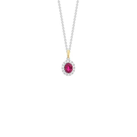 Ruby Diamond Pendant and Chain -