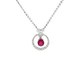 Ruby Diamond Pendant and Chain - RNEDW00299