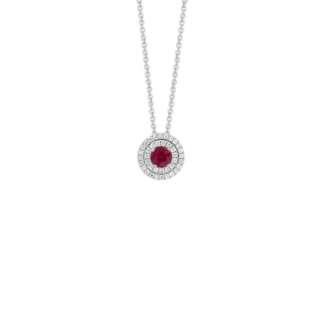 Ruby Diamond Pendant and Chain -