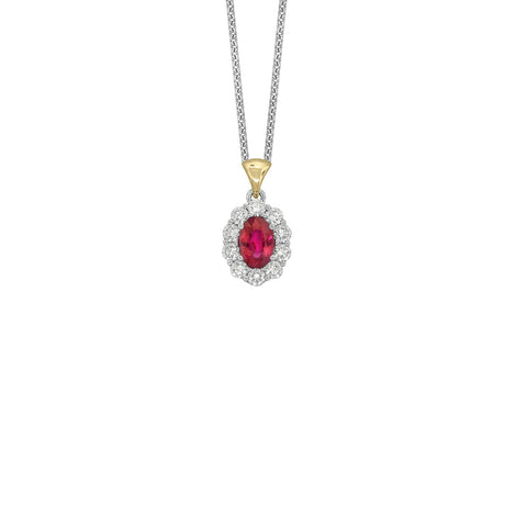 Ruby Diamond Pendant and Chain-Ruby Diamond Pendant and Chain -