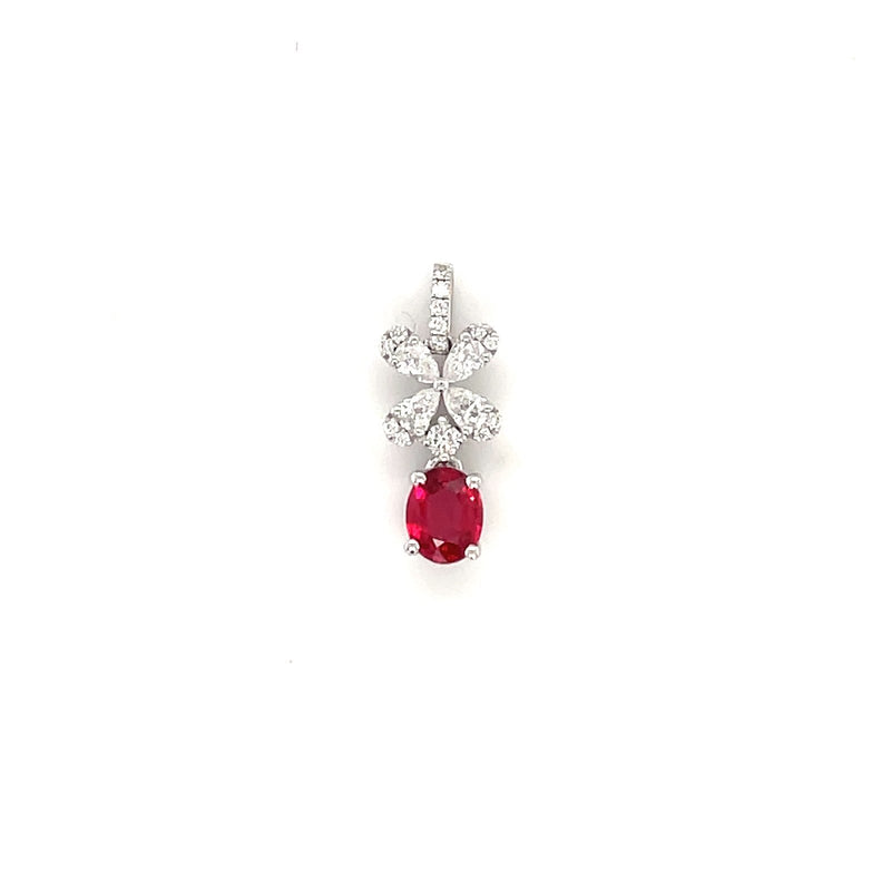 Ruby Diamond Pendant-Ruby Diamond Pendant - RPEDW00117