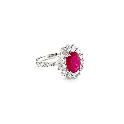 Ruby Diamond Ring-Ruby Diamond Ring - RREDW00281