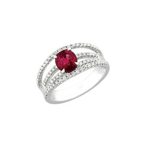 Ruby Diamond Ring-Ruby Diamond Ring - RRNEL00489