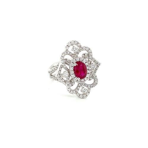 Ruby Diamond Ring-Ruby Diamond Ring -