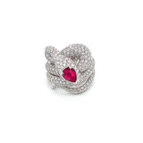 Ruby Diamond Snake Ring - RRUJD00091