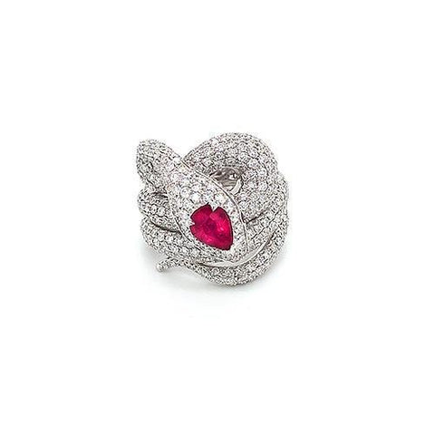 Ruby Diamond Snake Ring-Ruby Diamond Snake Ring - RRUJD00091